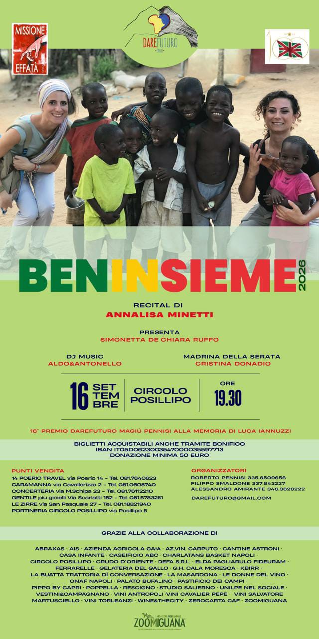 Circolo Posillipo a Napoli per l’evento di beneficenza organizzato da DareFuturo Onlus in sinergia con Missione Effatà. L’appuntamento è al tramonto per una serata di musica, cibo, vino e beneficenza.